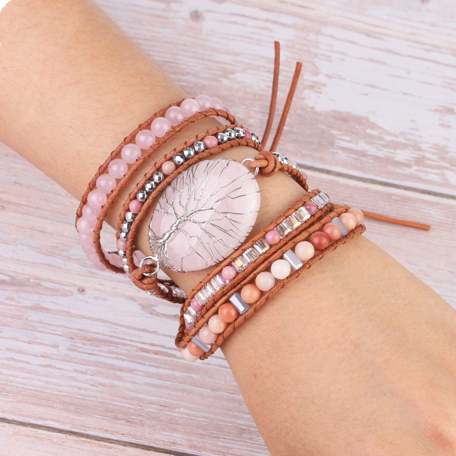 Bracelet en Quartz Rose – Amour & Sérénité - Karmisya