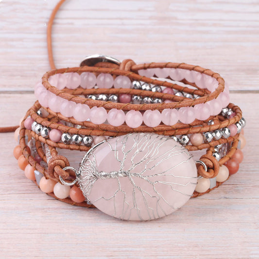 Bracelet en Quartz Rose – Amour & Sérénité - Karmisya