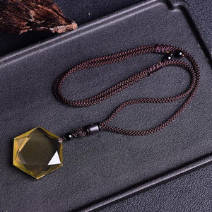 Collier Pendentif en Citrine Naturelle – Énergie & Élégance