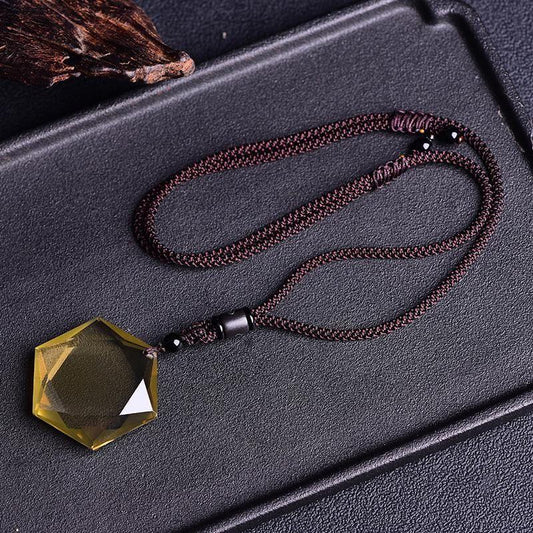 Collier Pendentif en Citrine Naturelle – Énergie & Élégance - Karmisya