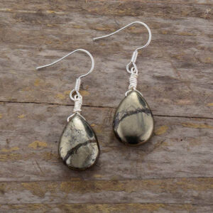 Boucles d'oreilles : pyrite