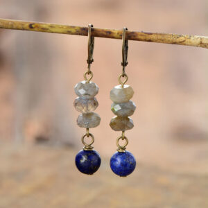 Boucles d'oreilles : lapis-lazuli et labradorite