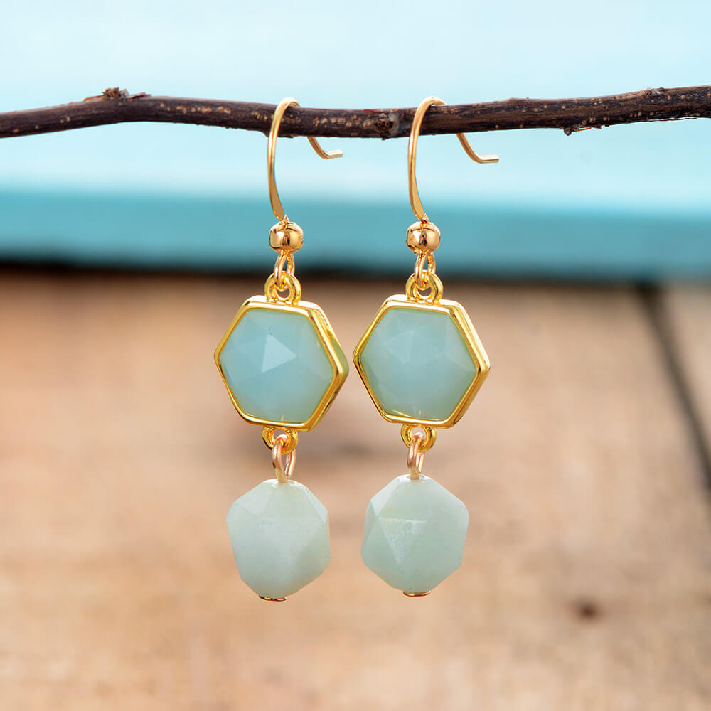 BOUCLES D'OREILLES AIGUE MARINE