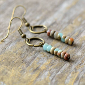 Boucles d'oreilles : jaspe