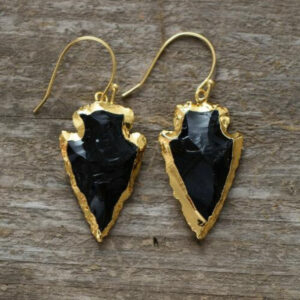 Boucles d'oreilles : obsidienne