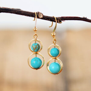 Boucles d'oreilles : howlite turquoise