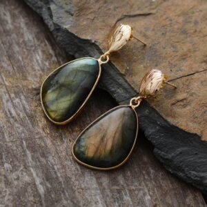 Boucles d'oreilles : labradorite
