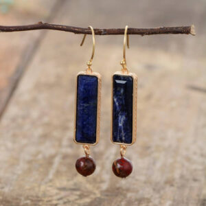 Boucles d'oreilles : sodalite et jaspe