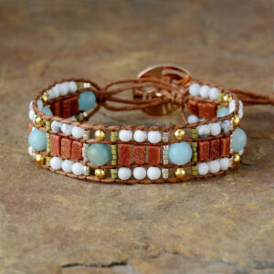 Bracelet: howlite et amazonite