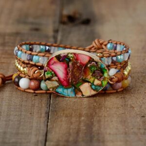 Bracelet : jaspe et cuir