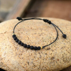 Bracelet  H/F : pierre de lave