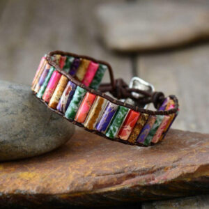 Bracelet : jaspe et cuir