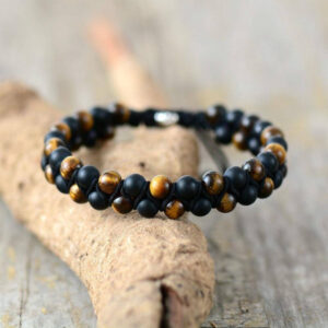 Bracelet Homme : onyx et oeil de tigre
