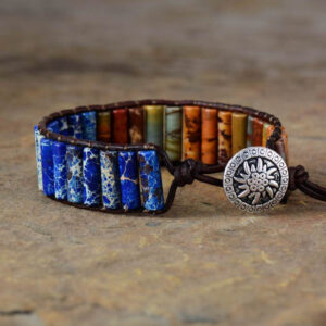 Bracelet H/F : jaspe et cuir