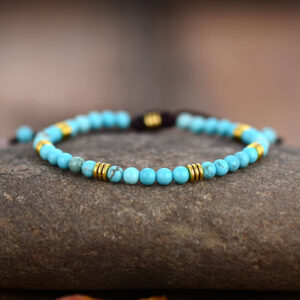 Bracelet Homme : howlite turquoise