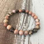 bracelets association quartz rose et rhodonite symbole d'amour