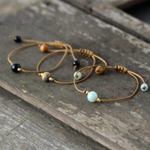 Bracelets : onyx, jaspe et amazonite