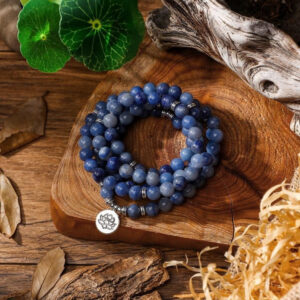 mala aventurine bleu